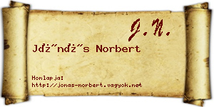 Jónás Norbert névjegykártya