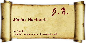 Jónás Norbert névjegykártya